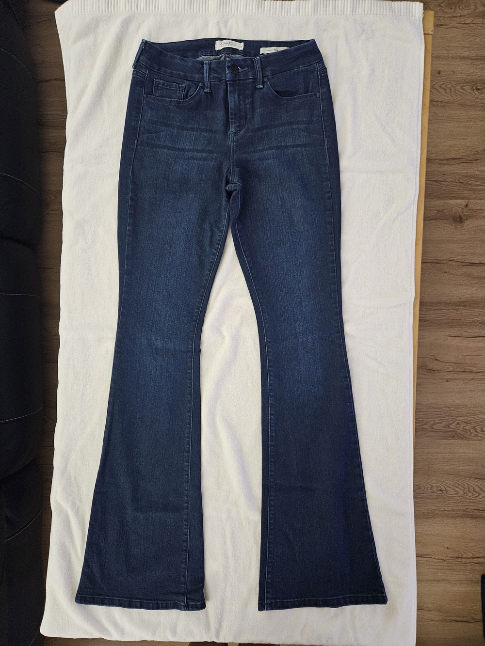 Jessica Simpson Uptown Slim Flare Jeans Size 28 Dark Wash Stretch Denim